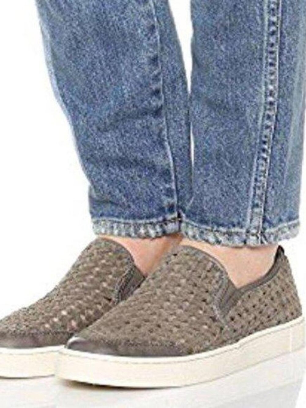 Frye Gemma Woven Suede Slip on Shoes 7.5